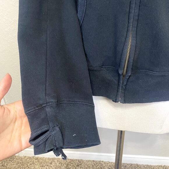 Vtg Y2k Billa Bong Sherpa Lined Surfer Grunge Hippie Thumb Hole ZIp Up Hoodie - Picture 14 of 16